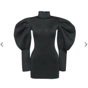 Forever Unique Scuba Mini Dress With Puff Sleeve